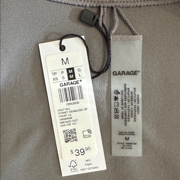 Garage Grey Smoked Out Sydney Seamless Zip-Up Athletic Jacket Size Medium - Picture 14 of 14